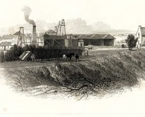 Illustration of Pelton Fell Colliery c1842